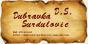 Dubravka Surdulović vizit kartica
